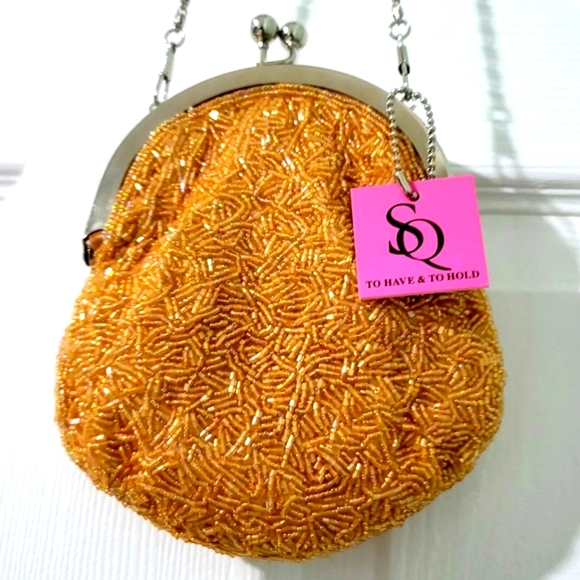 SQ To Have & To Hold Vintage Gold Beaded Purse - Picture 2 of 10